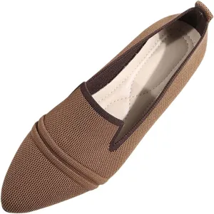 Women's Breathable Comfortable Pointed Toe Casual Shoes for Spring Summer Fashion Flat Walking Slip On Loafers