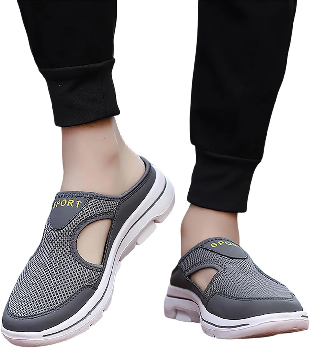 Women's Breathable Mesh Slip On Loafers Comfortable Mid Heel Sneakers for Walking Yoga Beach Casual Summer Shoes