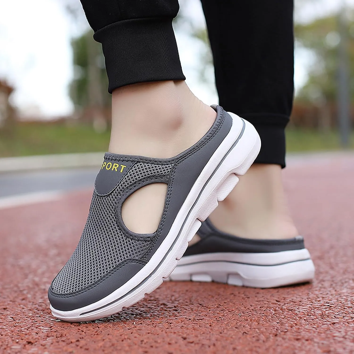 Women's Breathable Mesh Slip On Loafers Comfortable Mid Heel Sneakers for Walking Yoga Beach Casual Summer Shoes
