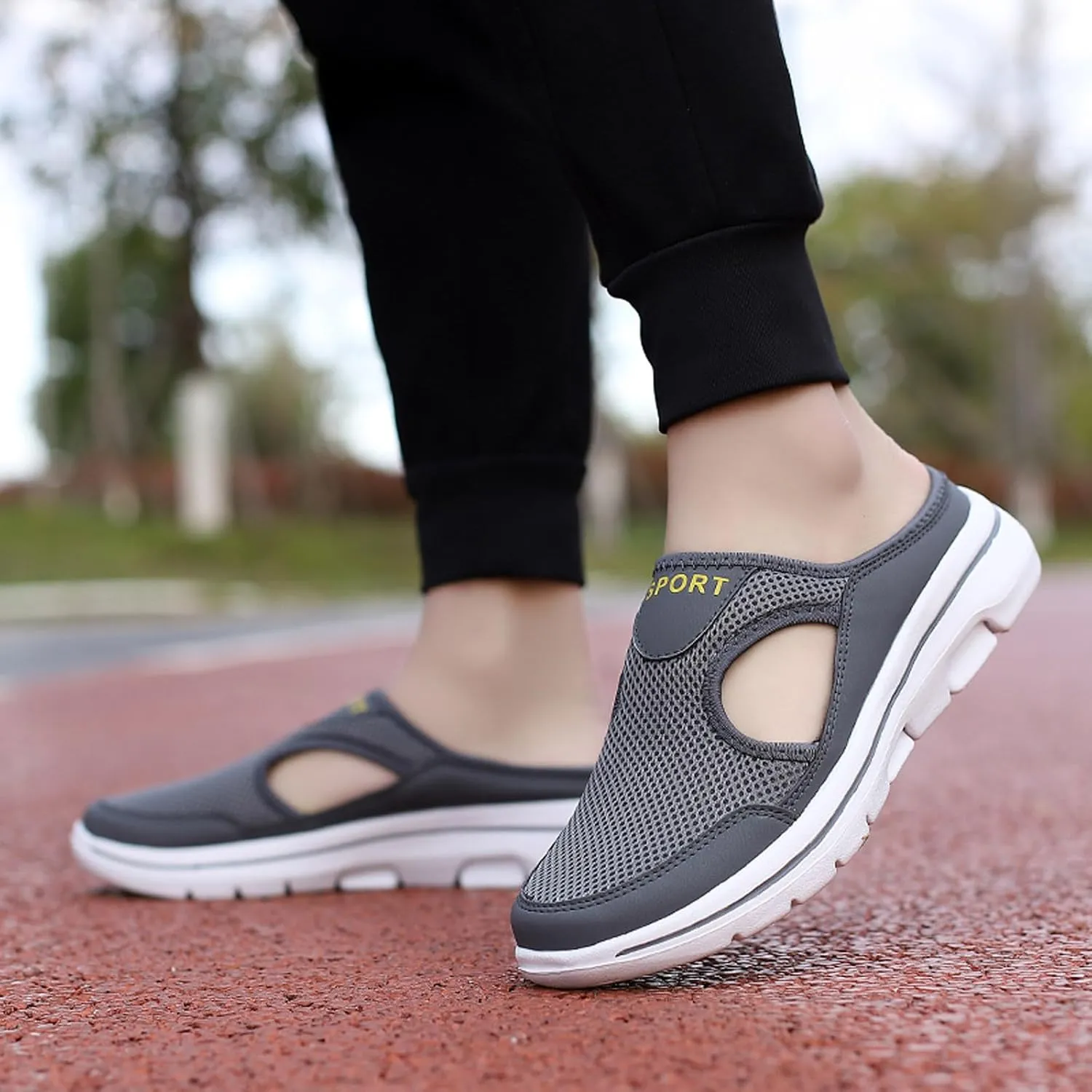 Women's Breathable Mesh Slip On Loafers Comfortable Mid Heel Sneakers for Walking Yoga Beach Casual Summer Shoes
