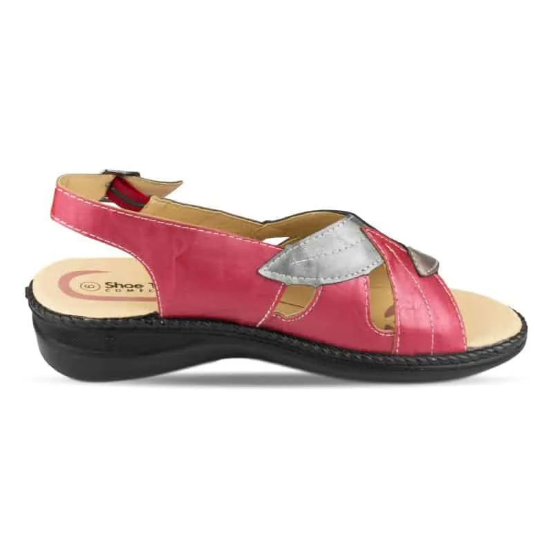 Womens Burgundy Comfort Sandal