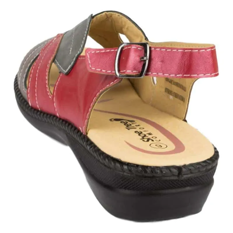 Womens Burgundy Comfort Sandal