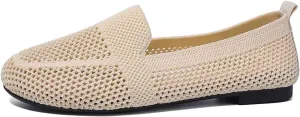 Women's Casual Slip On Shoes Breathable Knit Mesh Flat Comfortable Walking Loafers Daily Wear with Sandals Women Summer