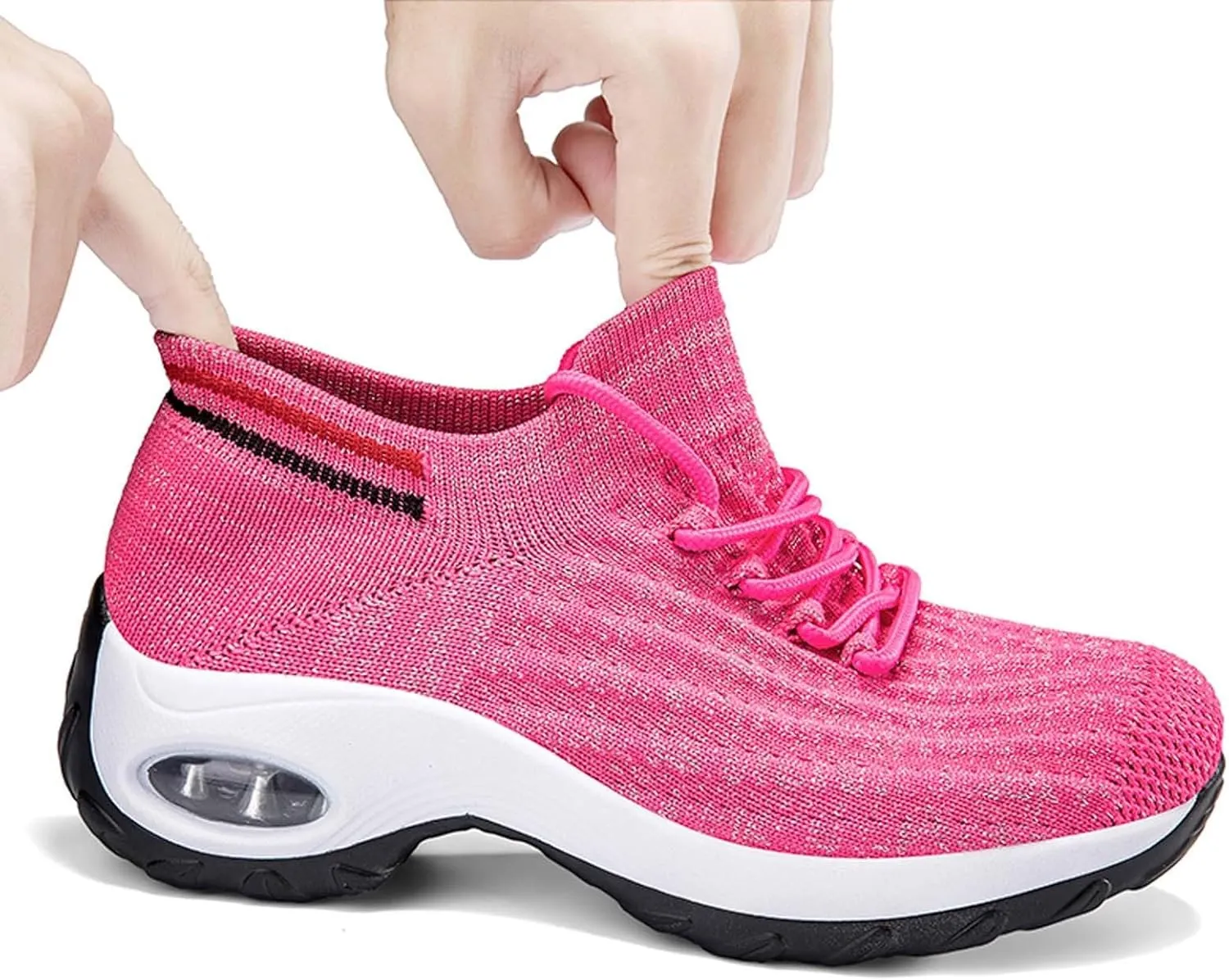 Women's Fashion Fabric Lace Up Solid Color Running Shoes Casual Comfortable Breathable Sneakers No Lace Athletic Shoes Women