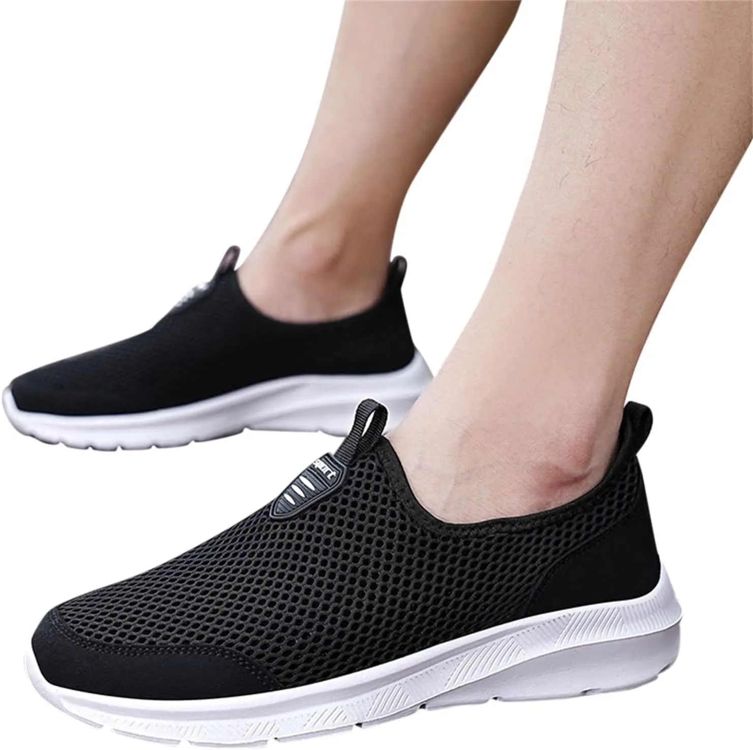 Women's Fashion Sneaker Mesh Slip On Black Non Slip Shoes for Women Comfortable Cheap Running Shoes Canvas Loafers Women Shoes Cute Sneakers for Women