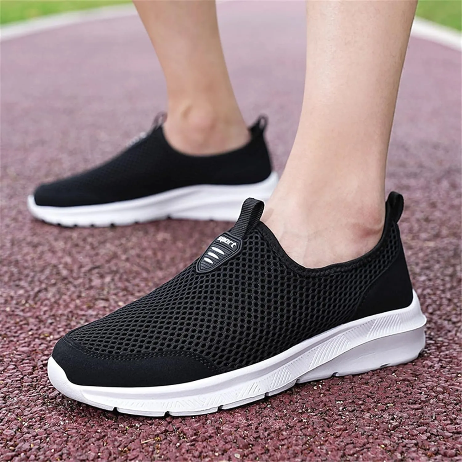 Women's Fashion Sneaker Mesh Slip On Black Non Slip Shoes for Women Comfortable Cheap Running Shoes Canvas Loafers Women Shoes Cute Sneakers for Women