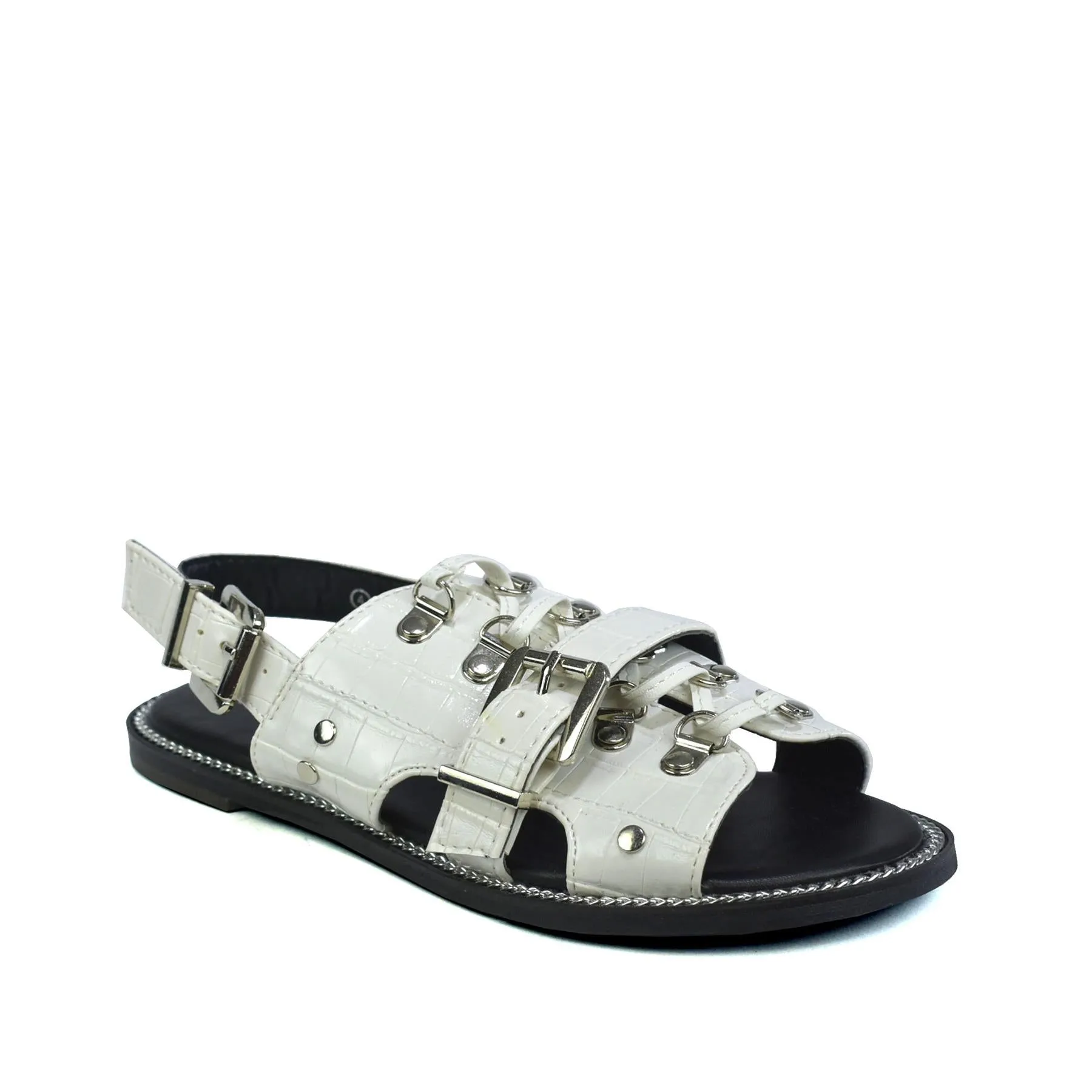 Women's Flat Sandals White