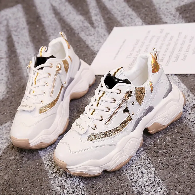 Women's Glitter Casual Platform Sneakers