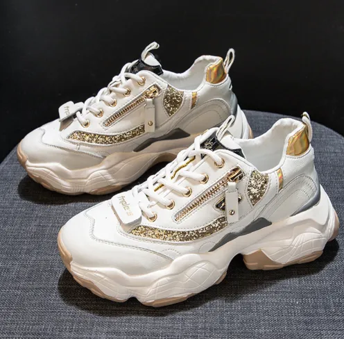 Women's Glitter Casual Platform Sneakers