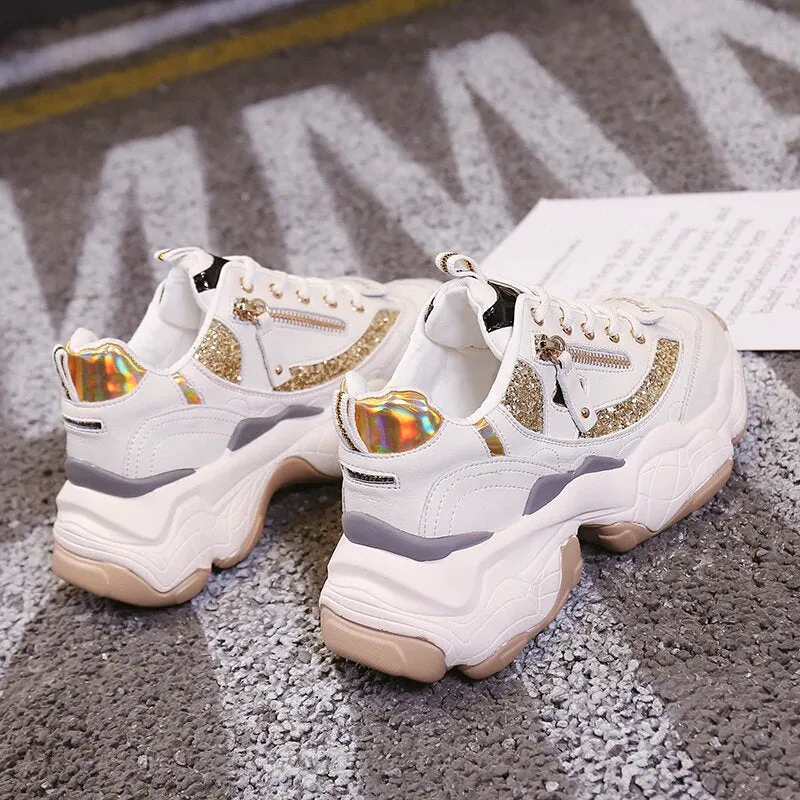 Women's Glitter Casual Platform Sneakers