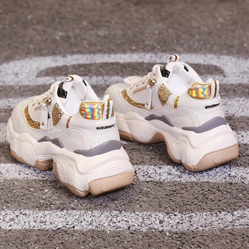 Women's Glitter Casual Platform Sneakers