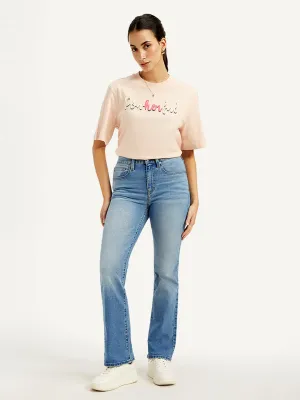 Women's High Rise 725 Slim Bootcut Fit Light Blue Jeans