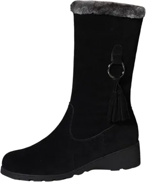 Women's Mid Length Boots Winter New European And Snow Boots Women's And Thick Insulation Side Slip on Boots Women Snow
