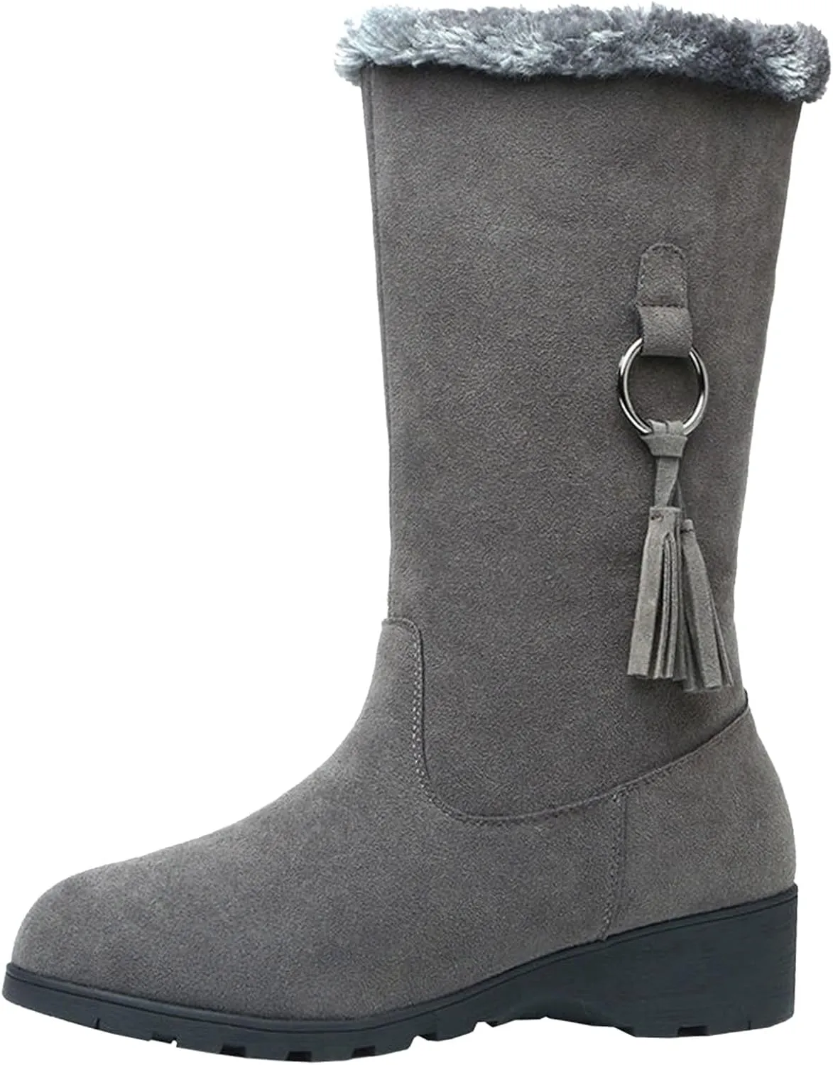 Women's Mid Length Boots Winter New European And Snow Boots Women's And Thick Insulation Side Slip on Boots Women Snow
