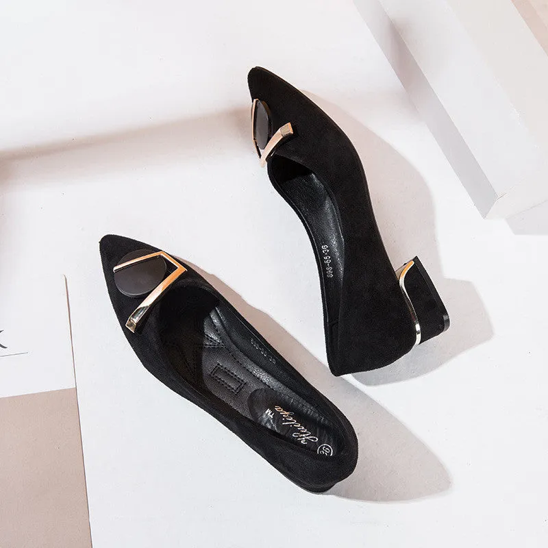 Women's Pointed Toe Mid-heel Women's Casual Shoes - Women's shoes