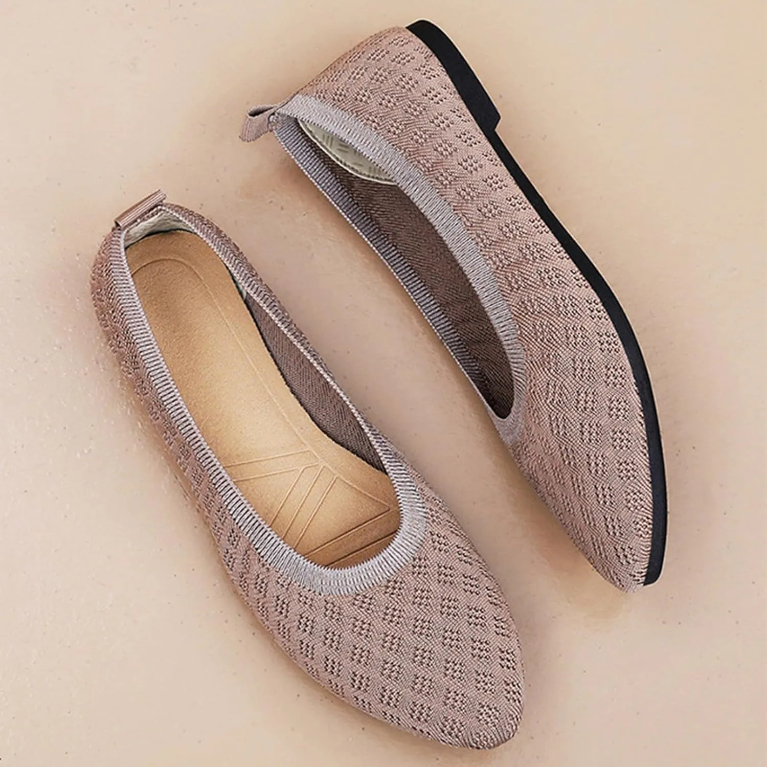 Women's Pointed Toe Slip On Casual Shoes Flat Ballet Comfortable Lightweight Everyday Wear for Dating Travel