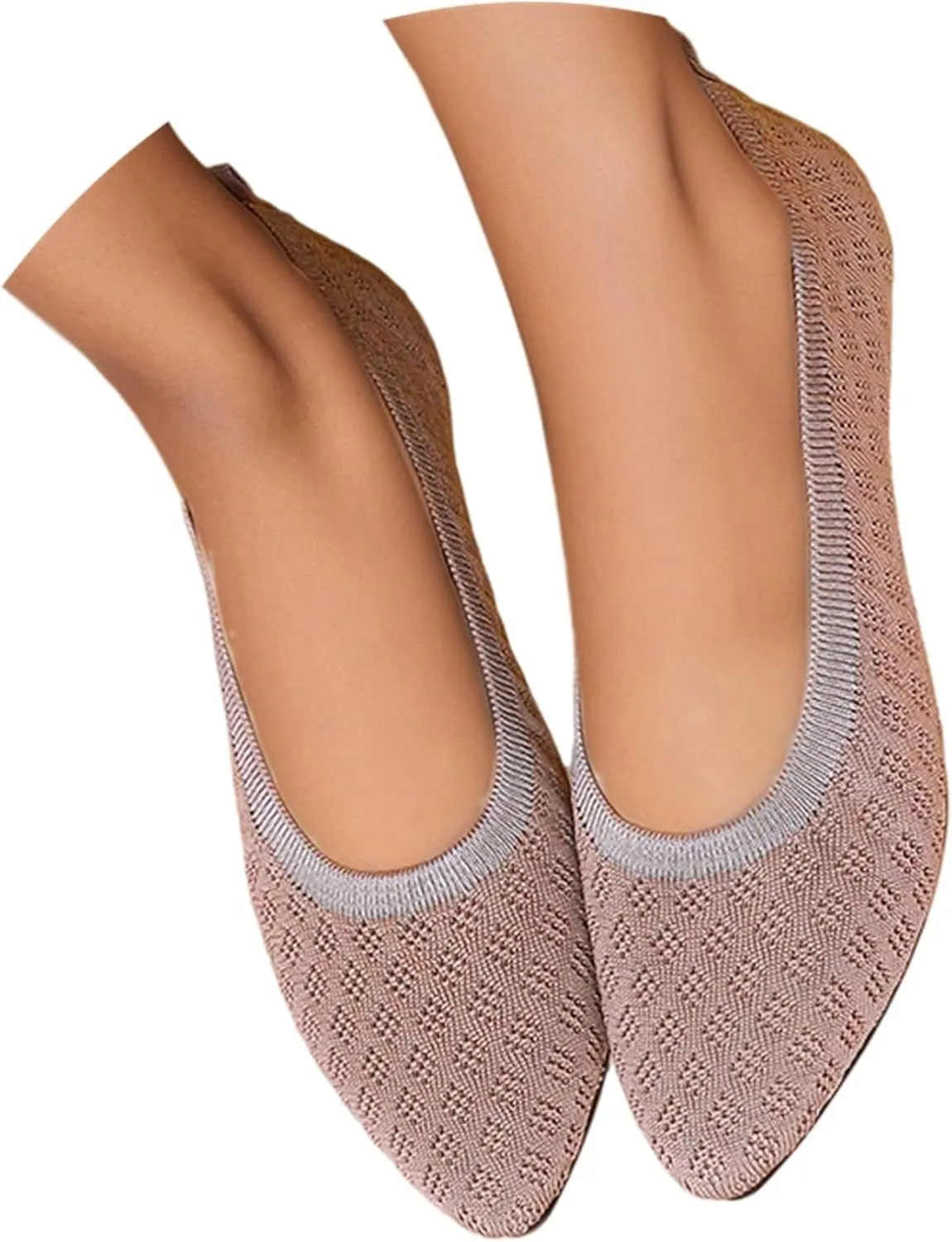 Women's Pointed Toe Slip On Casual Shoes Flat Ballet Comfortable Lightweight Everyday Wear for Dating Travel