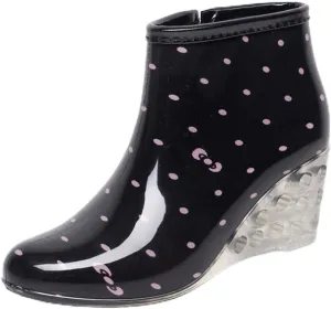 Women's Rain Boots Wedges Short Rain Boots Water Shoes Olive Overalls Women
