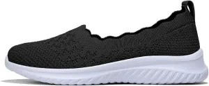 Women's Slip On Casual Flat Shoes Comfortable Breathable Knit Loafers Lightweight Walking Sneakers for Everyday