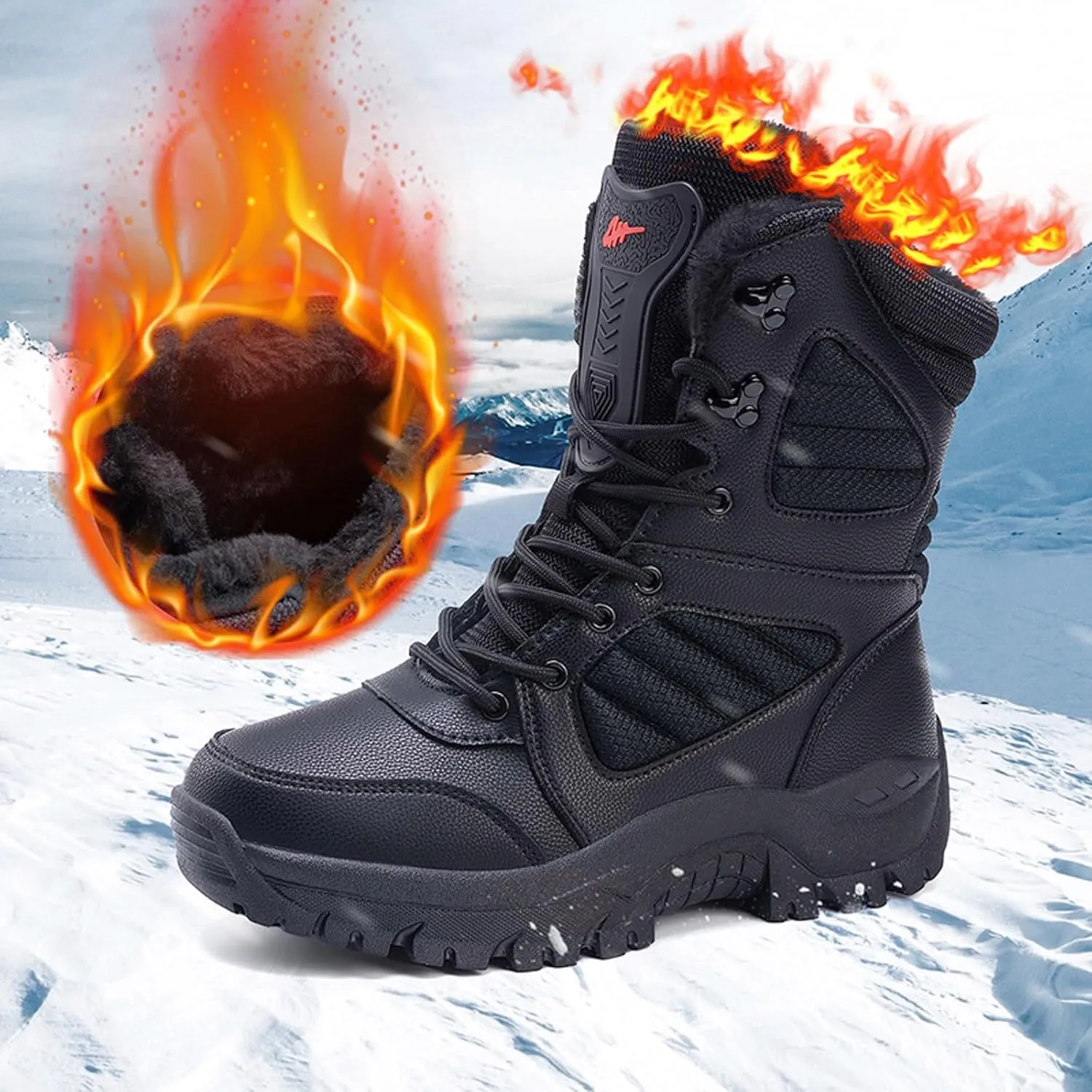 Women's Snow Boots Waterproof Insulated Fur Lined Booties Lightweight Winter Hiking Shoes WaterProof Thermal No-Slip Fur