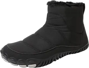 Women's Winter Warm Boots Solid Color Plush Insulated Snow Boots Soft Flat Non Slip Snow Hiking Boots Wide Width