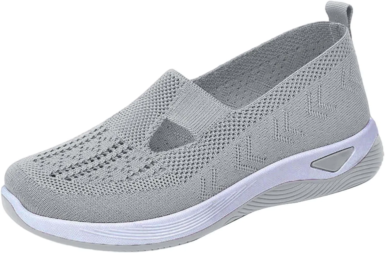 Women's Woven Orthopedic Breathable Soft Shoes Tennis Shoes Womens Comfortable White Casual Shoes Slip On Sneakers White Tennis Shoe Cross Trainer Shoe
