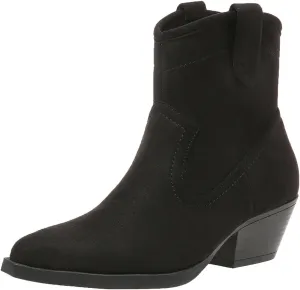ZBYY Women's Slip on Ankle Boot,Western Pointed Toe Low Heel Chelsea Booties Short Dress Booties for Women