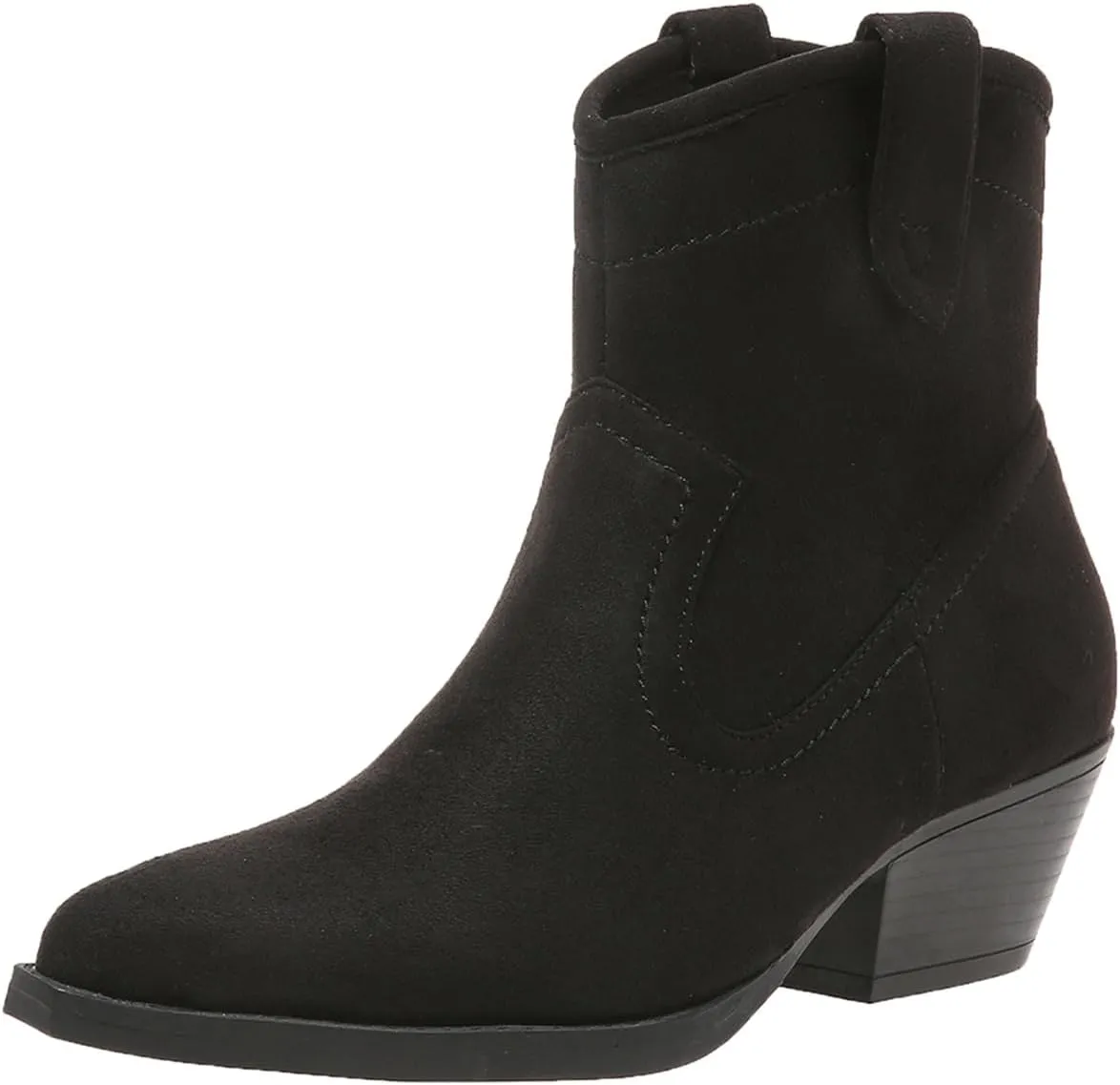 ZBYY Women's Slip on Ankle Boot,Western Pointed Toe Low Heel Chelsea Booties Short Dress Booties for Women